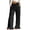 Black, variant on Women's Wide Leg Linen Pants Drawstring Elastic Waist Trousers with Square Patch Pockets Ruffle Flared Ankle Hem for Beach Vacation