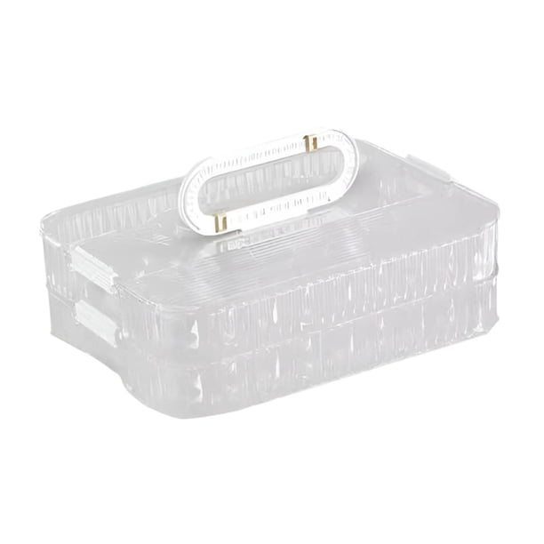 Organizador de albóndigas apilable, caja para conservar alimentos frescos con tapa, práctico contenedor para carne fresca, multiusos para barbacoa, , 2 capas transparentes