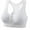 White, variant on Zip Front Racerback Sports Bras for Women Breathable Hollow Wireless Workout Yoga Bra with Removable Pad