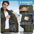 thumbnail image 7 of TACVASEN Men's Winter Ski Snow Jackets Heavyweight Waterproof Warm Fleece Hiking Coat with Hood Multi-Pockets Army Green L, 7 of 7