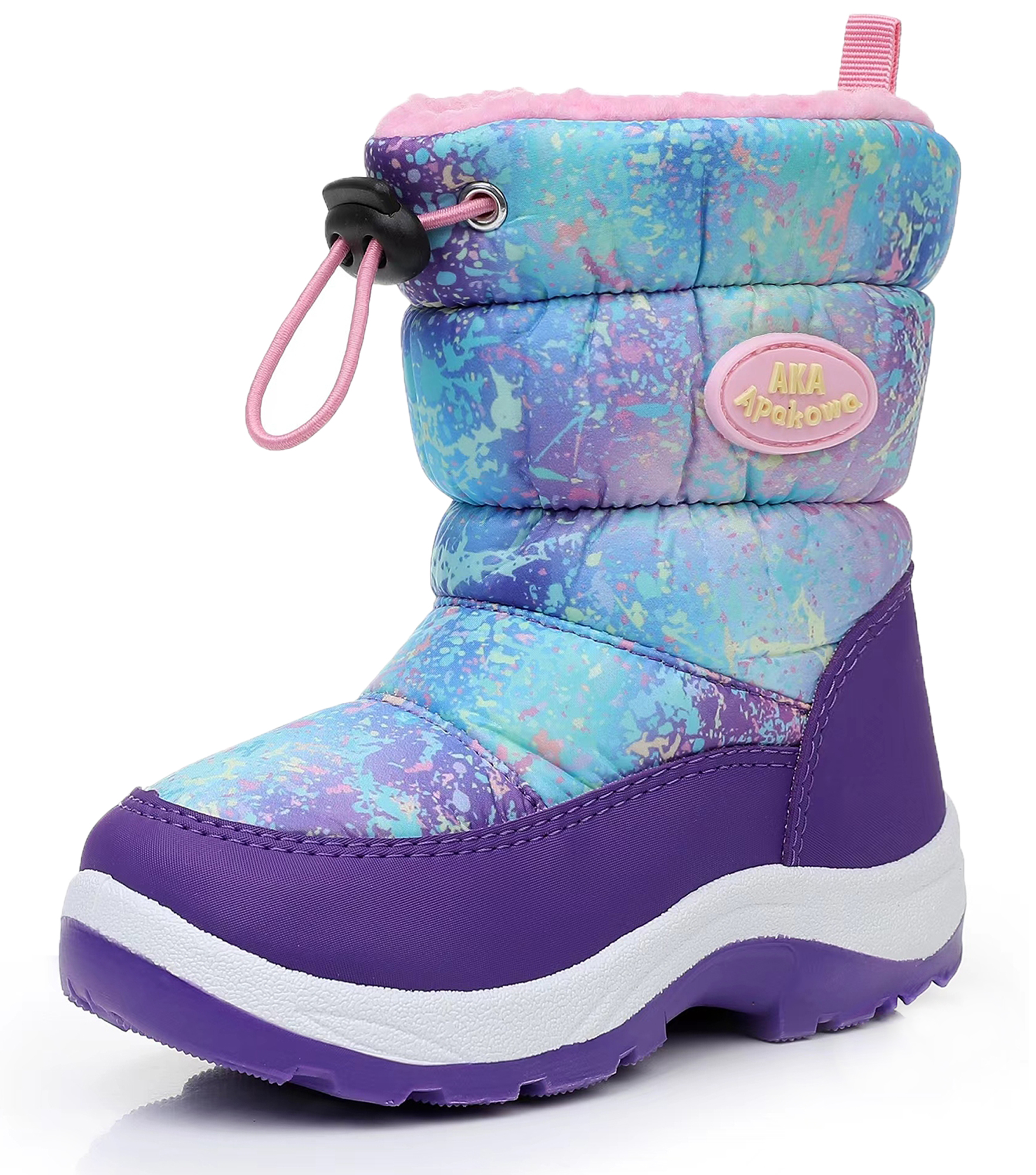 Apakowa Kids' Snow Boots with Side Zipper