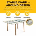 thumbnail image 4 of Teal Grey Pumpkins Fall Table Cloths for 4 Foot Rectangle Tables, Thanksgiving Eucalyptus Vintage Patio Waterproof Elastic Fitted Tablecloths, Washable Rectangular Table Cover for Camping, 4 of 8