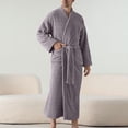 thumbnail image 3 of Fuzzy Soft Robes for Women Men, Unisex Long Plush Spa Robe Fluffy Warm Shawl Collar Bathrobes with Pockets, 3 of 6