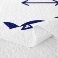 thumbnail image 5 of Manfei Doodle Ocean Fish Quilt King, Rustic Arrow King Coverlet Set, Navy White, 3pcs, 1 Bedspread and 2 Pillowcases, 5 of 7