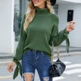 thumbnail image 3 of Vedolay Womens 2023 Sweaters Womens Sweater 2023 Long Sleeve Ribbed Knit Loose Oversized Pullover Sweaters,Green M, 3 of 5