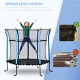 thumbnail image 3 of 63" Indoor Trampoline with Enclosure Net - Blue Steel Frame Bouncer | Safe & Lightweight Jumping Fun for Home Playroom Use, 3 of 7