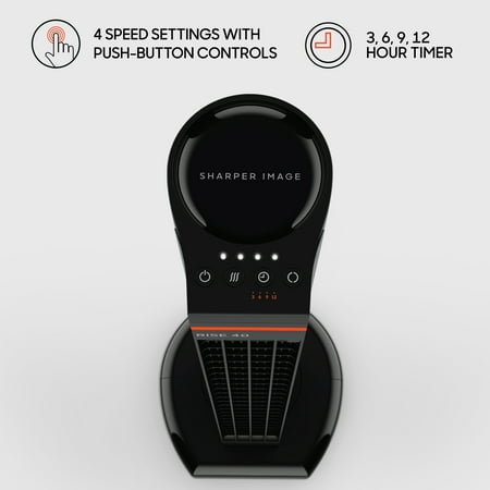 Sharper Image - RISE 40 Oscillating Tower Fan with Remote - Black