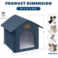 thumbnail image 5 of Outdoor  House Feral  Shelter,Outside   House for Outdoor/Indoor Cats, Insulated  Bed for  Seasons with Cozy Cushion Easy to Assemble (Navy Blue, Floor Spike Style), 5 of 5