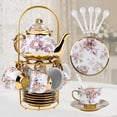 thumbnail image 6 of HDUTNGISN 20Pcs European Porcelain Tea Set,Saucers with Metal Holderfor Women,Purple, 6 of 12