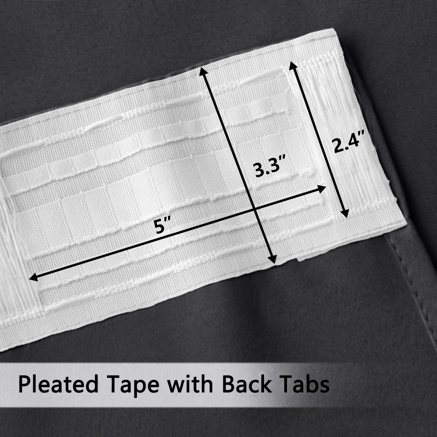 Back Tab Curtains, 2-Panel Set Rod Pocket & Pinch Pleat Design Light-Filtering & Thermal Insulation Ideal for Living Room, Bedroom & Office Windows
