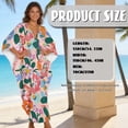 thumbnail image 5 of XYZCANDO Kaftan Dresses for Women Plus Size Bathing Suit Cover Up Caftan Maxi Beach Dresses V-neck Swimsuit Coverup Colorful Flowers Bikini Bathing Suit Cover Ups Beach Outfits, 5 of 7