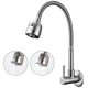 thumbnail image 1 of Grifo de cocina de pared Giratorio de 360° con funciones Fregadero de cocina Grifo mezclador Agua fría Refrigeración simple Grifo de pared en superficie cepillada Tubo de cocina de resorte Ormromra WLJ-4136, 1 of 5