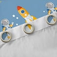thumbnail image 4 of Homewish Galaxy Planet Blackout Curtains Set of 2 (52x84 Each),Cartoon Rocket Astromaut Window Curtains,Blue Gray Curtains and Drapes For Boys Teens,Luxury Bedroom Decor, 4 of 6