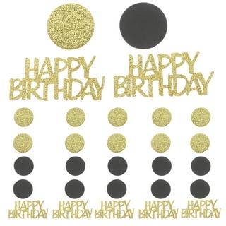 Confetti de table Happy Birthday Or/Noir 20gr - Partywinkel