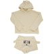 thumbnail image 2 of Womens Cute Fleece Pajamas Suit Hooded Sleepwear Meow Shorts Set (Beige,S), 2 of 5