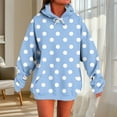 thumbnail image 2 of wdsxpo Hoodies for Women Cute Oversized Polka Dots Pullover Sweatshirt Trendy Long Sleeve Drawstring Hooded Sweatshirt with Pocket, 2 of 5