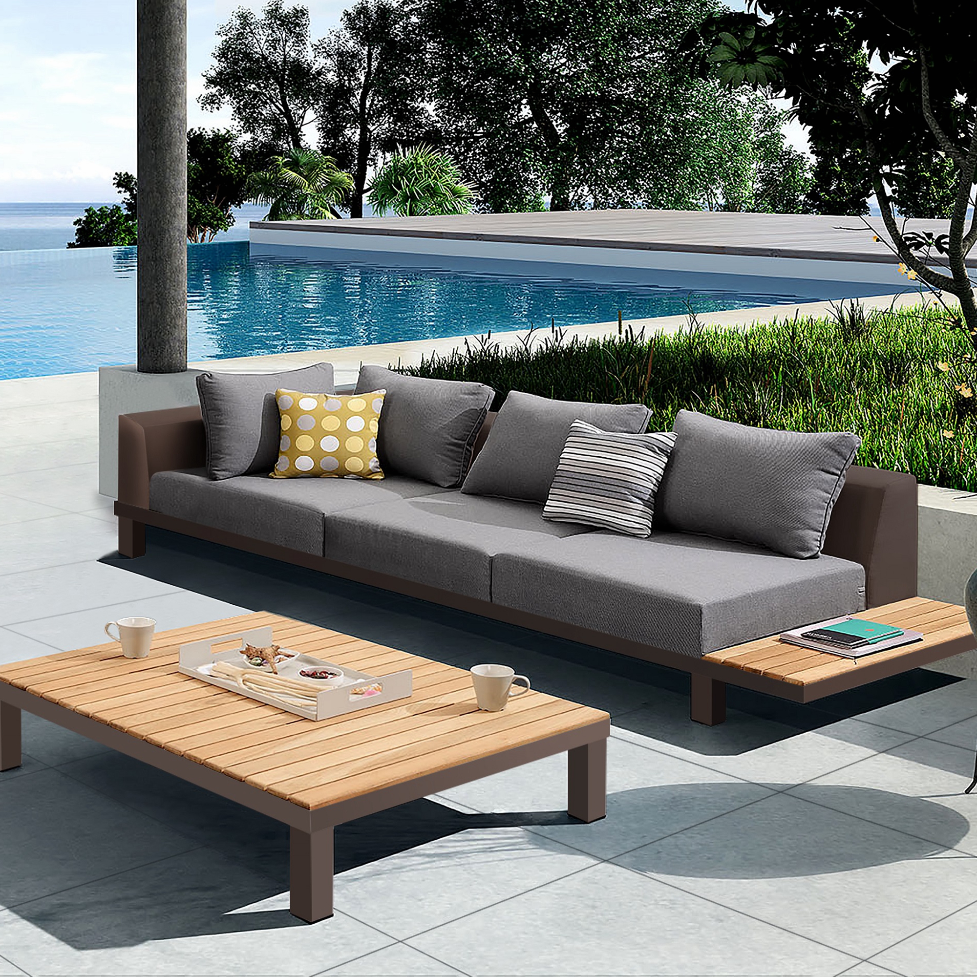 Higold Polo Patio Furniture, 5 Piece Sectional Sets, Contemporary