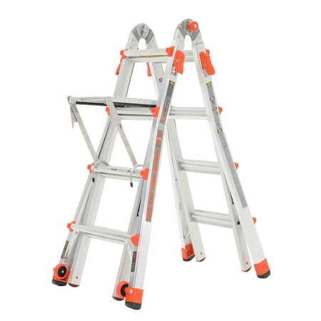 Little Giant Lighting - Little Giant Velocity 17 Foot Aluminum Adjustable Folding Ladder & Work Platform