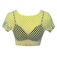 thumbnail image 5 of GBSYEWXS Tops For Women Mesh Crew Neck Shirts Short Sleeve Solid Color Green T-Shirts, 5 of 5