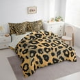 thumbnail image 3 of Manfei Yellow Cheetah Print Bedding Sets Full Size,Jungle Wildlife Comforter Sets with Sheets,Cute Leopard Print Bed in a Bag Full Size,Super Cozy Room Decoration Reversible,7-Piece, 3 of 7