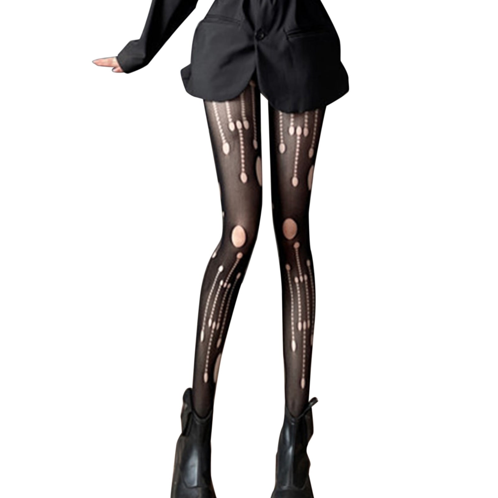 Yinguo Women'S Hole Anti Hook Design Sense Thin Fishing Net Pantyhose