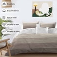 thumbnail image 3 of 3 Piece Brown Beige Ombre Duvet Cover Set Twin Size, Microfiber Comforter/Quilt Cover with Corner Ties and 2 Pillowcases, Farmhouse Vintage Wooden Striped All Season Soft Bedding with Zipper Closure, 3 of 8