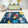thumbnail image 3 of Coolnut Cute Little Astronaut Lightweight Carpet Mats, 6'8" x 4'10" Area Soft Rugs Floor Mat Rug Home Decoration for Kids Room Living Room, 80"x 58", 3 of 6