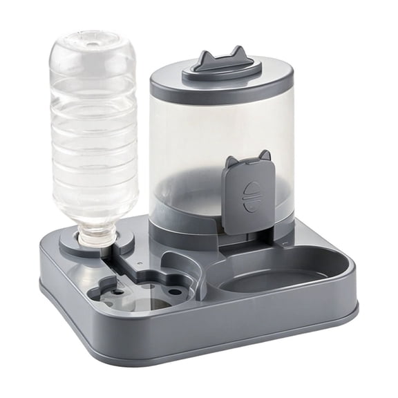 Automatic Cat Feeder and Water Dispenser Set, 2 in 1 Gravity Cat Food Dispenser, Pet Self Feeding for Small Dogs Puppy Kitten