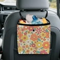 thumbnail image 5 of Xixirimido Car Trash Can for Back Seat 70s 80s Groovy Hippie Daisy Flower Print Car Accessories for Women Leakproof Auto Garbage Cans Hanging Trash Bin for Car Water-Resistant, 5 of 8