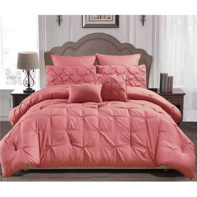 Home Maison ESMALINDA 13415D-1 ESMALINDA Ensemble de Couette Grand Pintucked - 7 Pièces