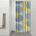 thumbnail image 3 of Small Stall Narrow Shower Curtain 36"W x 72"L – Tropical Bohemian Leaves, Mid-Century Abstract Boho Botanical Bathroom Decor, Vintage Floral Palm Leaf Pattern, Rustic Tribal Folk Style, 3 of 5