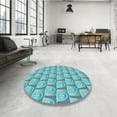 thumbnail image 4 of Ahgly Company Machine Washable Indoor Rectangle Transitional Blue Ivy Blue Area Rugs, 8' x 12', 4 of 7