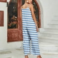 thumbnail image 4 of lulshou Jumpsuits for Women, Women'S Summer Comfortable Casual Suspender Print Sleeveless Pocket Strap Casual Overalls Romper Women's Jumpsuits, Rompers & Overalls, Blue L, 4 of 4