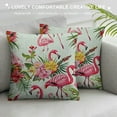 thumbnail image 3 of Nawypu Tropical Flowers Flamingo Pillowcase with Zipper Queen Size Microfiber Pillow Cover , Breathable and Ultra Soft for Sofa Bed, 3 of 5