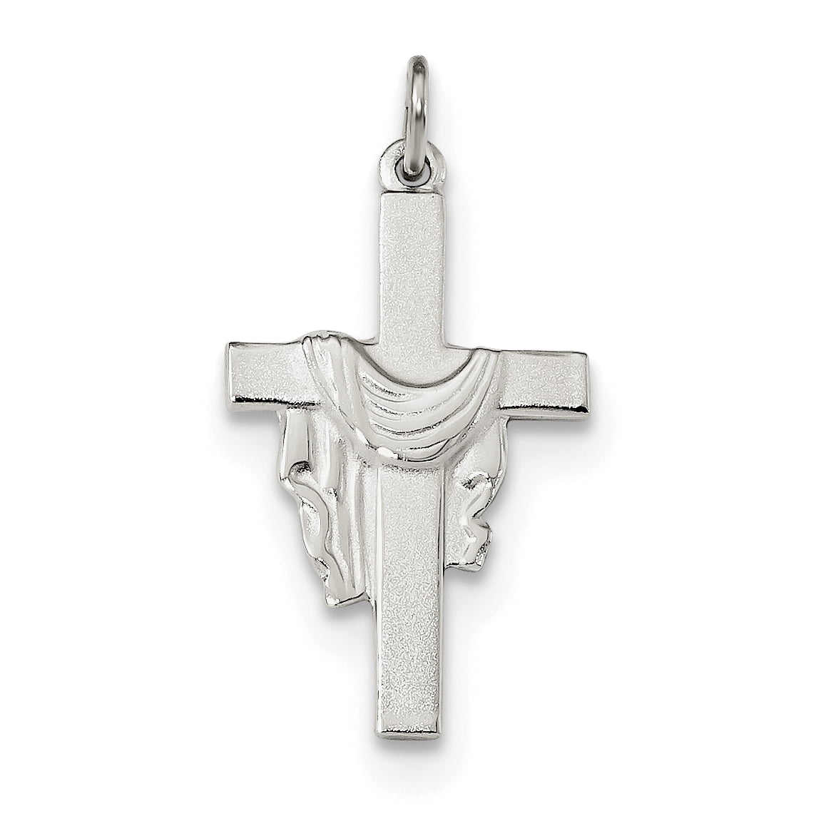 IceCarats 925 Sterling Silver Draped Cross Religious Pendant Charm