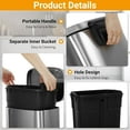 thumbnail image 5 of 8 Gallon Stainless Steel Kitchen Trash Can with Lid - Fingerprint-Proof, Removable Inner Bucket - 30 L Garbage Can for Home, Office, Bedroom, and Bathroom, 5 of 7