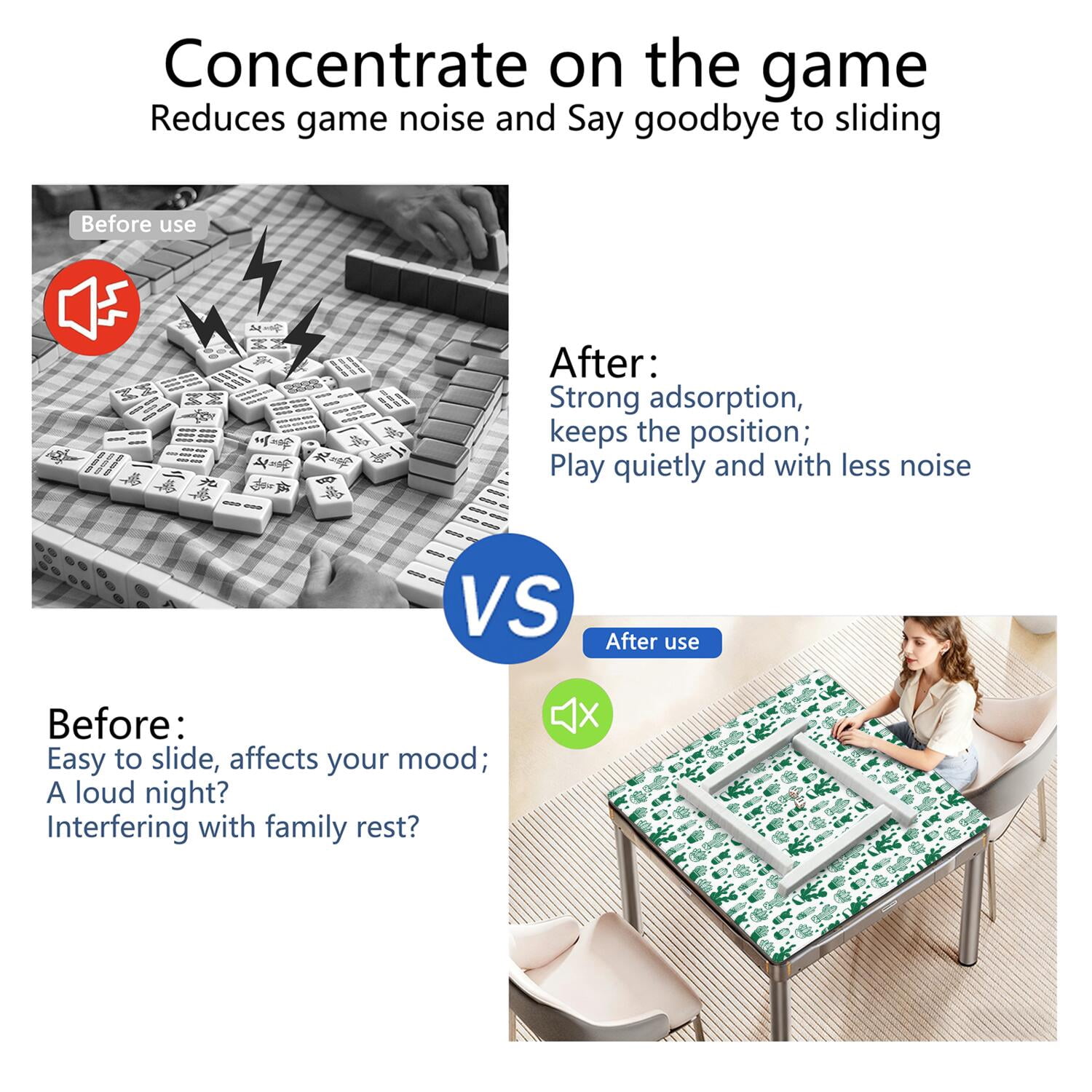Large 31.5x31.5 Inch Plants Design Game Mat Crafted from Durable Rubber Featuring Anti-Slip Surface and Noise Dampening Properties for Mahjong Card Games