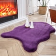 thumbnail image 1 of Soft Fluffy Faux Rabbit Fur Area Rugs, Indoor Decor Mat, 2 x 3 Feet, Purple, 1 Pack, 1 of 5