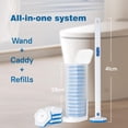 thumbnail image 2 of Disposable Toilet Brush Wand Kit with 48 Refills - No-Touch Hygienic Cleaning System, Long Handle Bowl Cleaner Set for Bathroom, White, 2 of 4
