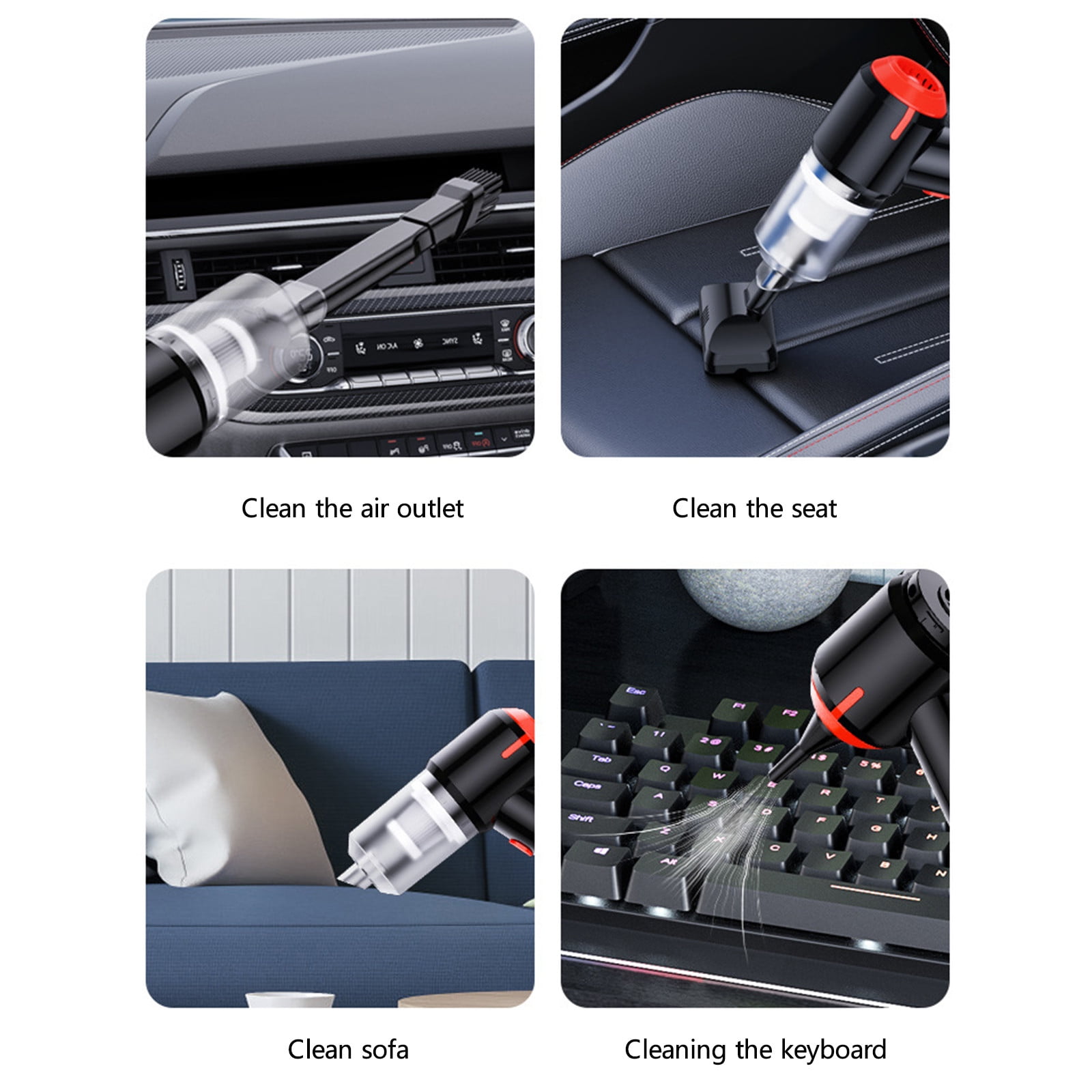Wovilon Vacuum Cleaner Home Appliances Cordless Vacuum Cleaner, Car Vacuum Cleaner Handheld Usb Rechargeable, Dedusting, Blower And Vacuum Pump 3 In 1, Wet Dry Vacuum Cleaner For Car, Home, Office