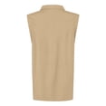 thumbnail image 5 of MIXUE Womens Tops Summer Solid Color Lapel Button Down Sleeveless Camisole Sports Slim Fit Casual Vest Soft Basic T Shirts Daily-Wear,Beige,XXL, 5 of 5