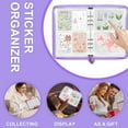thumbnail image 6 of Artrylin Sticker Organizer Binder Sticker Storage Display Book Reusable Sticker Book Collecting Album Sticker Keeper Holder Organizer with 80 Pockets and Zipper Closure, Sticker Not Included (Purple), 6 of 6