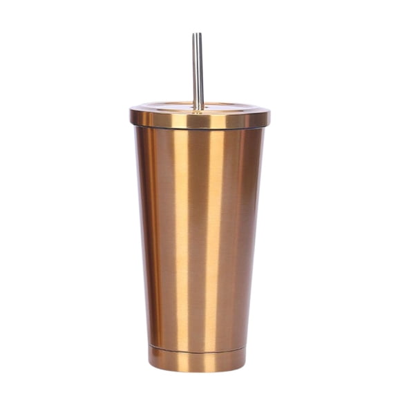 Djunllk Coffee Tumbler with Straw 17oz Portable Insulated Stainless Steel Coffee Cup
