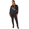 thumbnail image 4 of Ashley Stewart Women's Plus Size Jingle Bell Queen Embroidered Sweatshirt, Black, 4 of 4