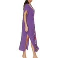 thumbnail image 6 of snowsong Bathing Suit Swimsuit Coverup Beach Dress Swimsuit Cover Up Summer Casual Short Sleeve Bathing Swim Suit Coverup Long LoungeWear Womens Swimsuits Beach Cover Up Purple, 6 of 7