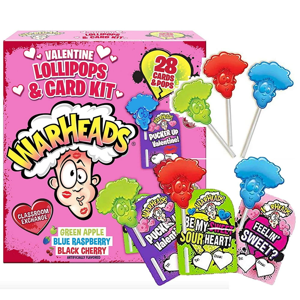 Flix Candy Valentines Day Warhead Lollipop and Card Classroom Exchange