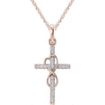 thumbnail image 1 of Infinity Cross Necklace for Women 14K Gold Plated Cubic Zirconia Faith Pendant Necklaces Simple Diamond Jewelry Gifts, 1 of 4