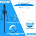 thumbnail image 6 of Devoko 9FT Patio Umbrella Outdoor Table Umbrella with 8 Sturdy Ribs, Blue, 6 of 7