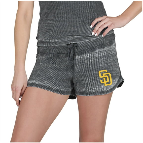Women's Concepts Sport Charcoal San Diego Padres Resurgence Waffle Knit Shorts