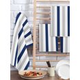 thumbnail image 2 of Navy Blue Stripe Kitchen Dish Towels for Drying Dishes Set of 3, Geometric Grey White Vertical Striped Waffle Weave Microfiber Hand Tea Bathroom Towels Quick Dry & Absorbent Towel 15.7x23.6, 2 of 7